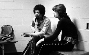 Jimi Hendrix and Mick Jagger