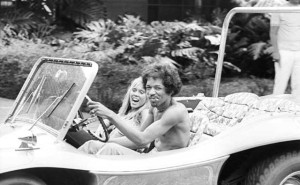 Jimi Hendrix driving a dune buggy 1968