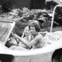 Jimi Hendrix driving a dune buggy 1968