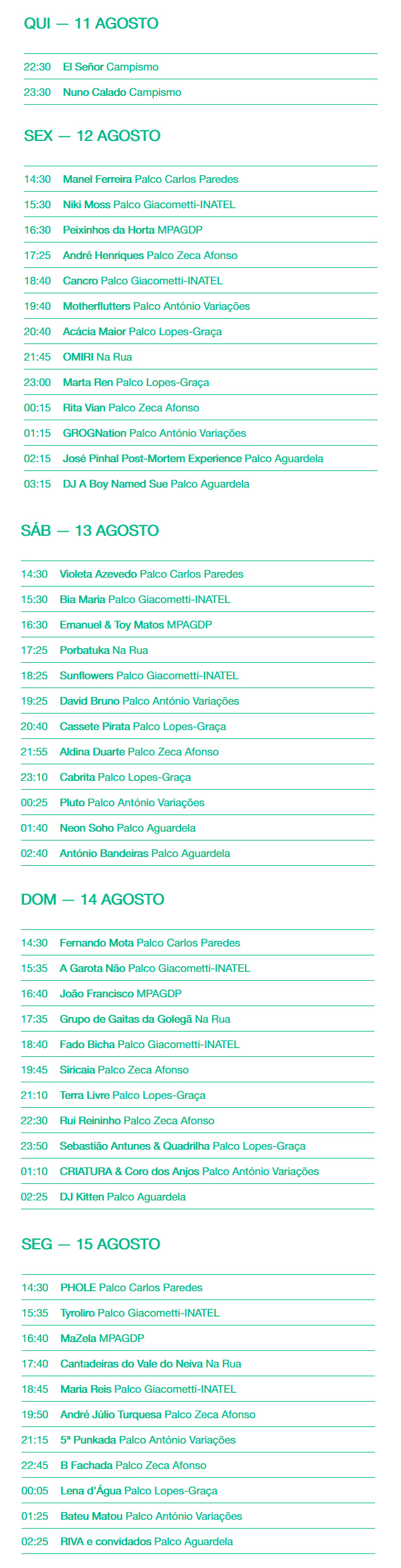 horarios bons sons