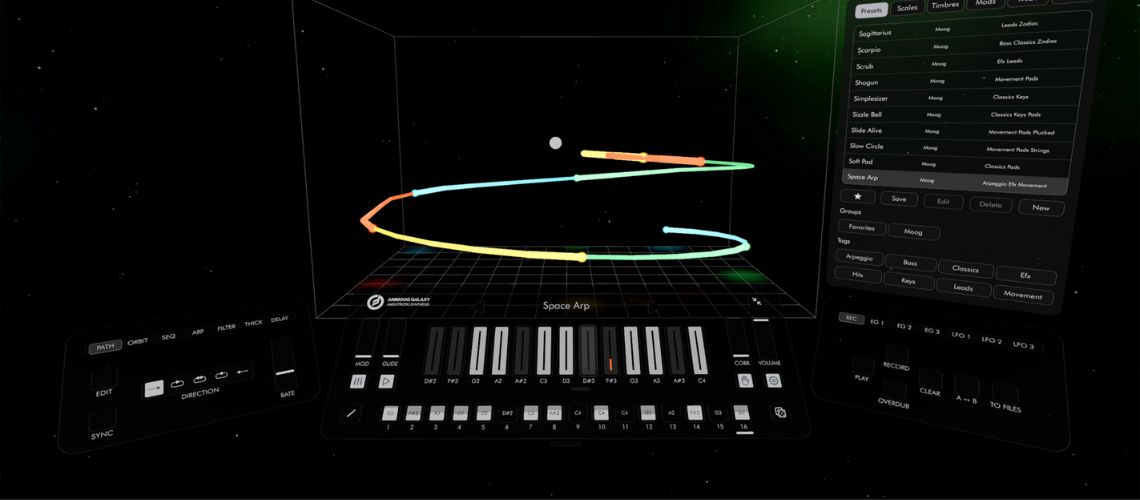 Moog revela o Animoog Galaxy, um sintetizador virtual exclusivamente compatível com o Apple Vision Pro
